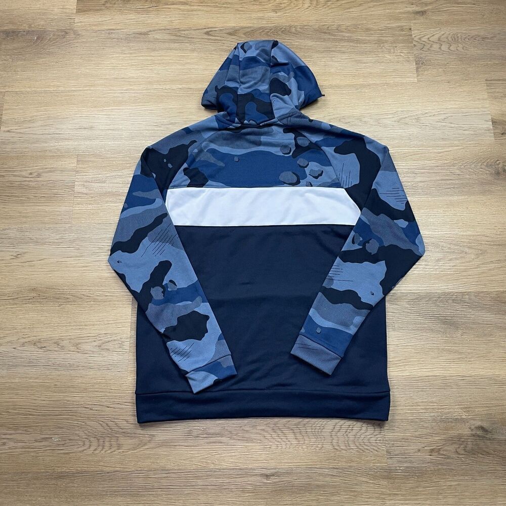 Nike Hoodie Mens Large Blue Camo Dri Fit Pullover Swoosh - Picture 6 of 10